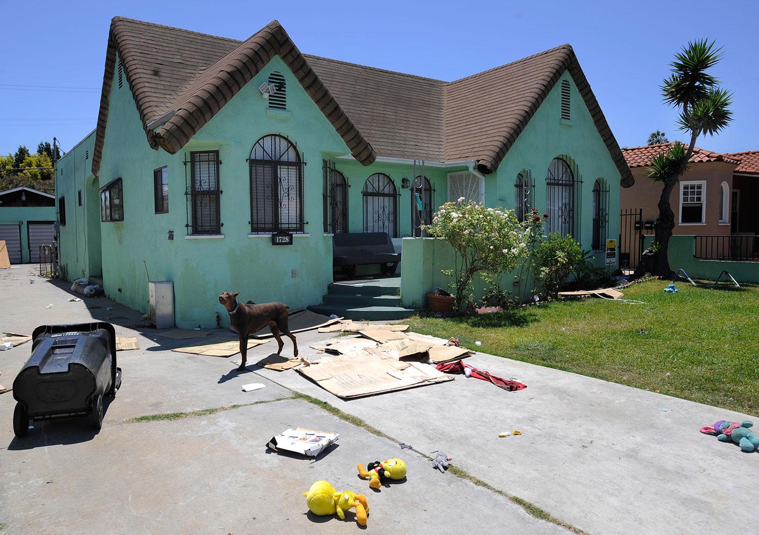 Den misstänkte seriemördaren Lonnie Franklin Jrs hus i Los Angeles.