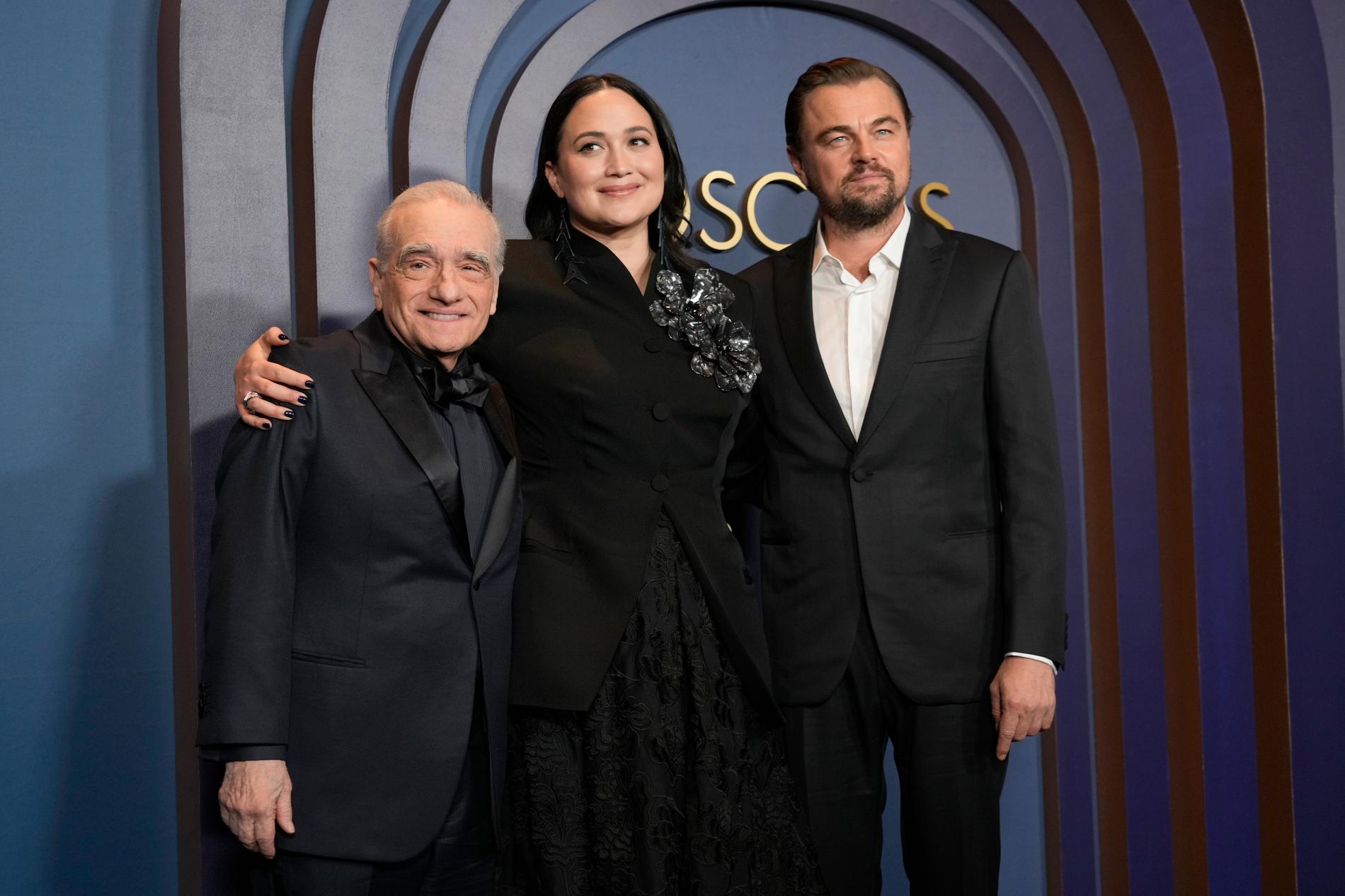 Martin Scorsese, Lily Gladstone och Leonardo DiCaprio. 