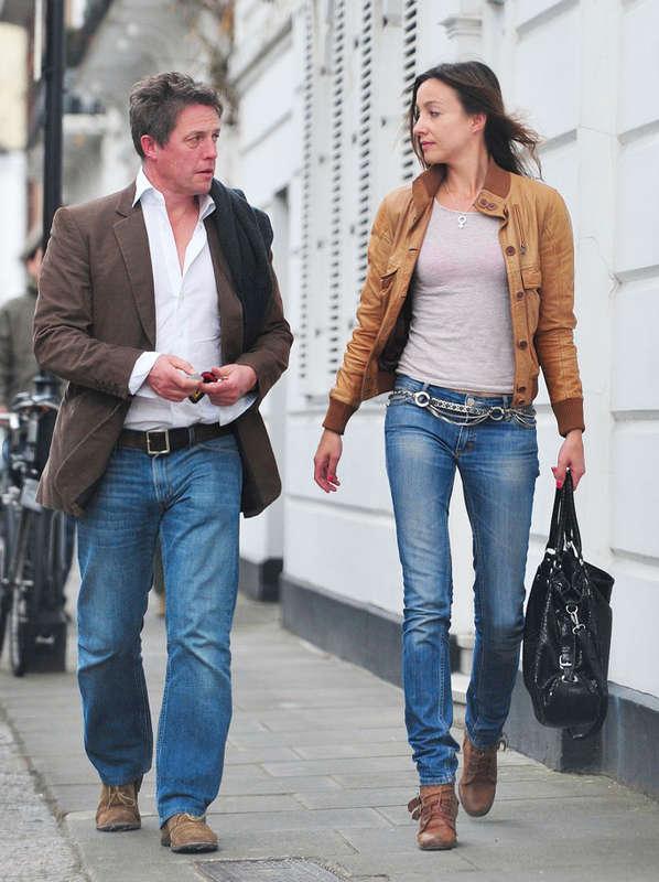 Hugh Grant och Anna Eberstein under en promenad i London 2011. De träffades på en fest och fick barn tillsammans i september 2012. Det förblev en hemlighet fram till i slutet av januari i år.